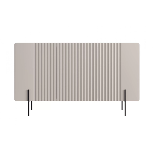 Komoda Malmi 150 cm - kaszmir / crema bianca / czarne nóżki